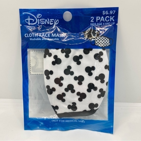Disney Kids Reusable Cloth Face Masks 2 Pack For Kids 4 And Up New In Package - Picture 1 of 7